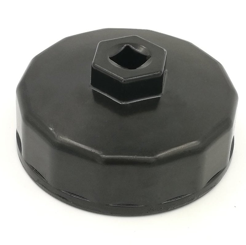 LIAMTU Aluminum Oil Filter Wrench, 74mm Flute, for Mercedes Benz, Sprinter, Audi, Porsche, Volkswagen, Mazda, and More - Black - Image 1